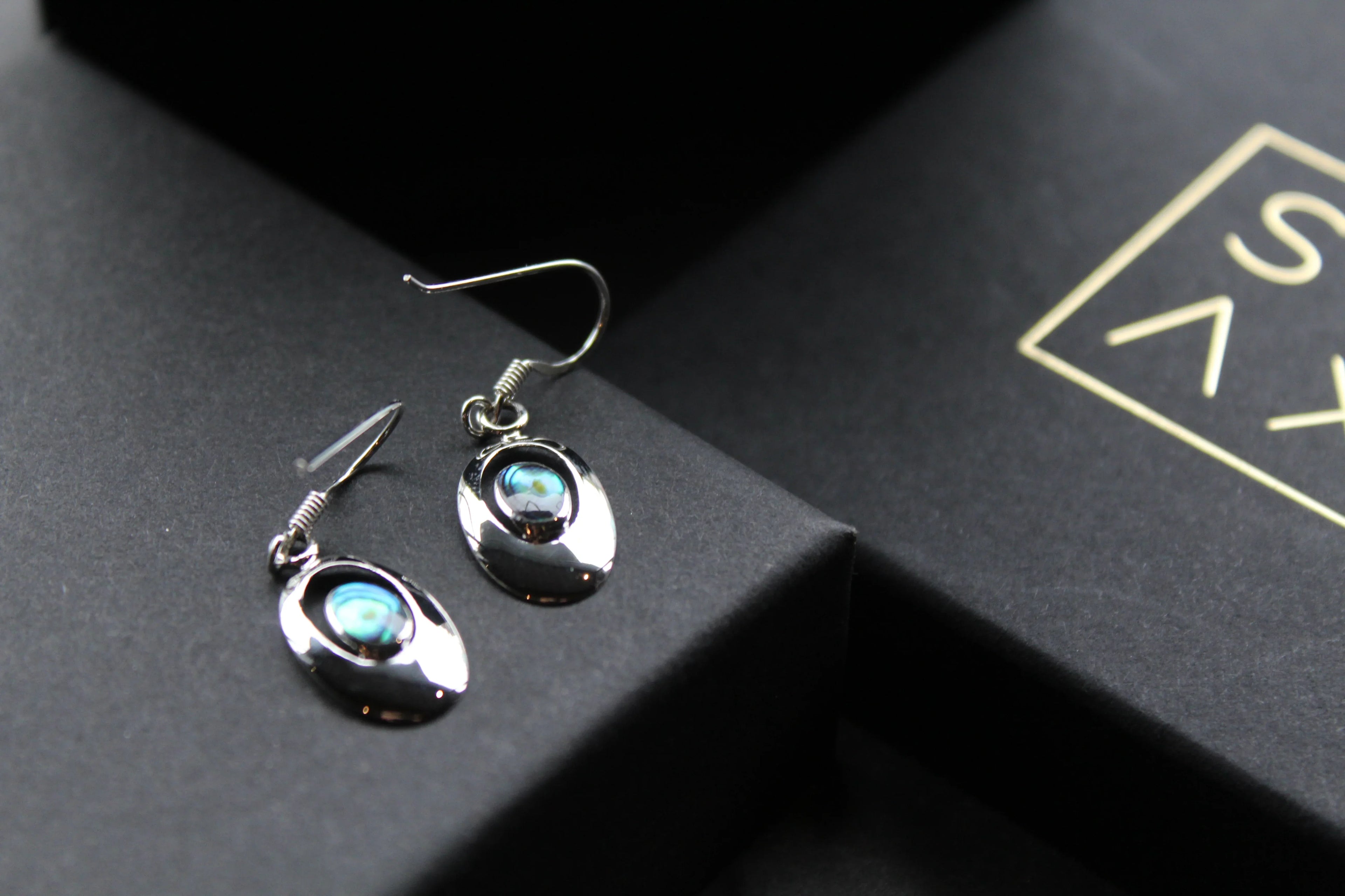 Abalone Oval Earrings - Swax Jewellery Barmouth
