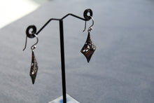 Load image into Gallery viewer, Abalone Shell &amp; Sterling Silver Long Diamond Earrings
