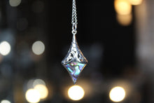 Load image into Gallery viewer, Abalone Shell &amp; Sterling Silver Long Diamond Pendant
