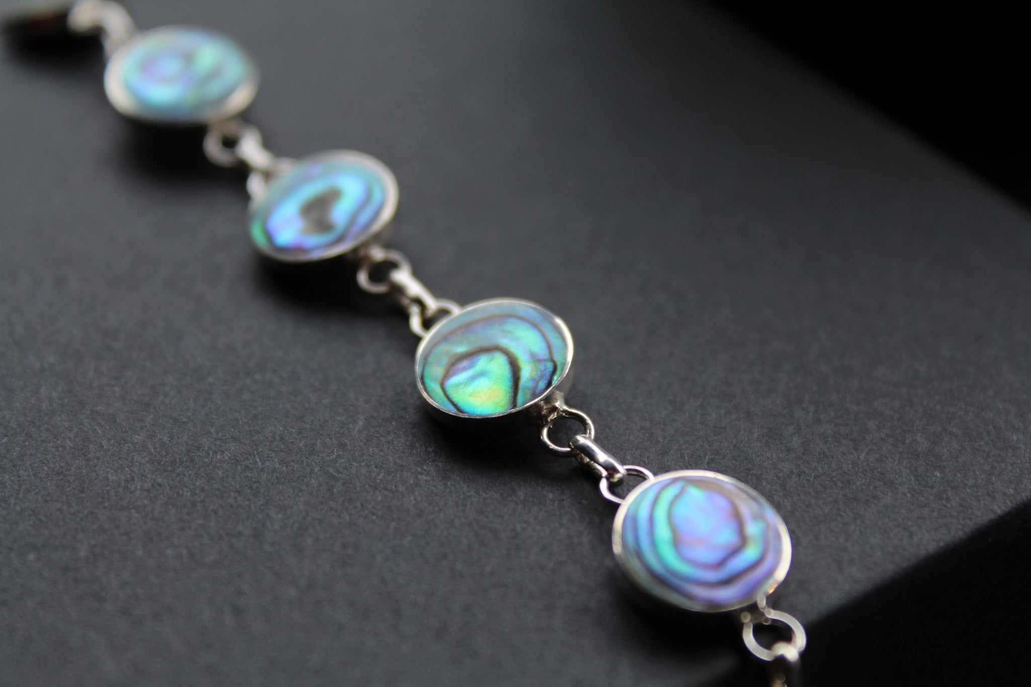 Silver abalone bracelet sales