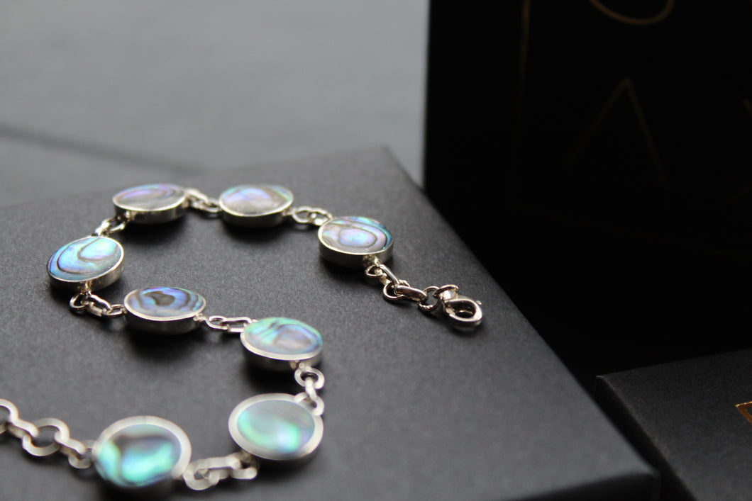 Abalone Sterling Silver Round Bracelet