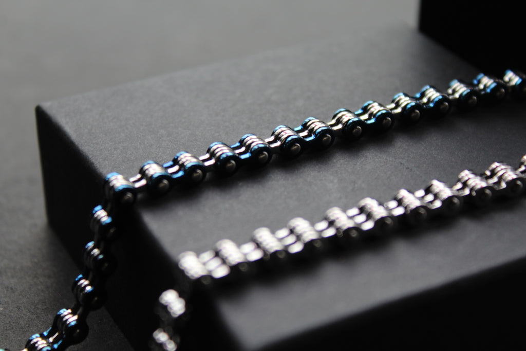 Skinny Steel Link Bike Chain Bracelet