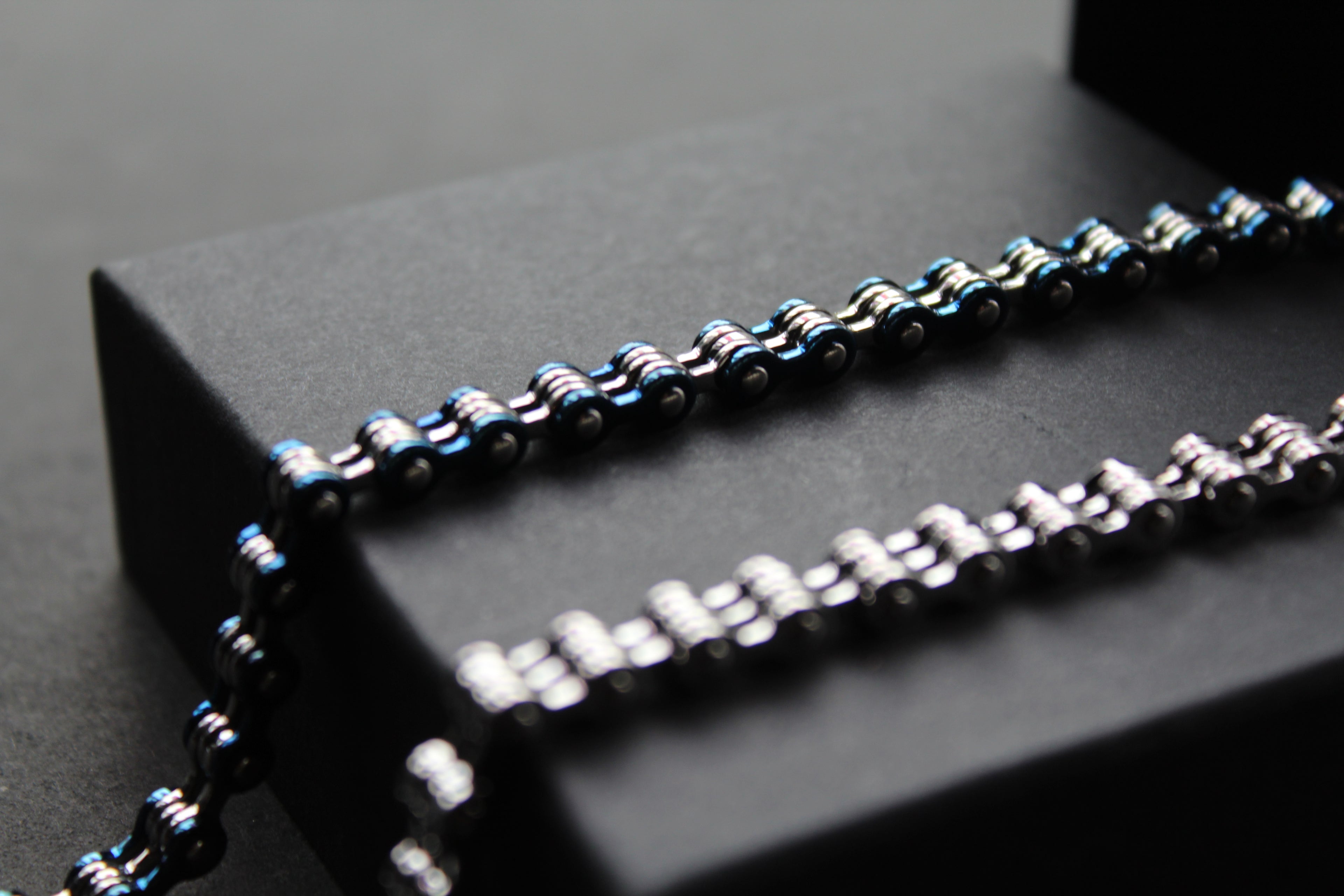 Skinny Steel Link Bike Chain Bracelet