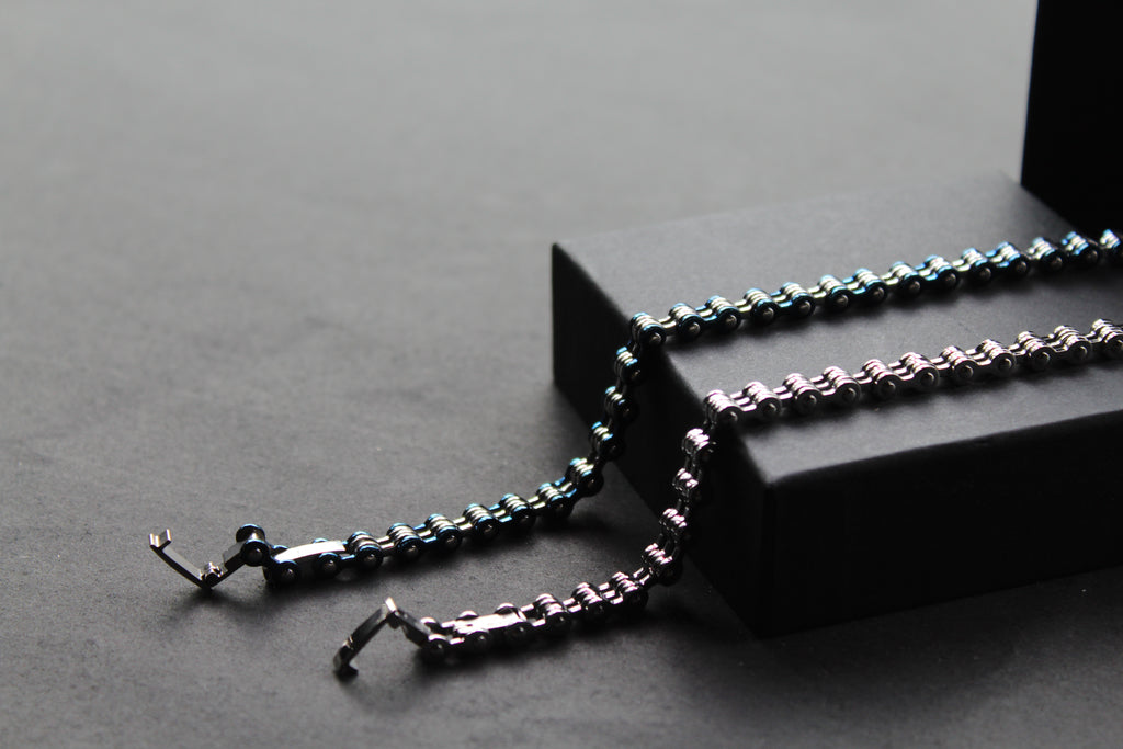 Skinny Steel Link Bike Chain Bracelet