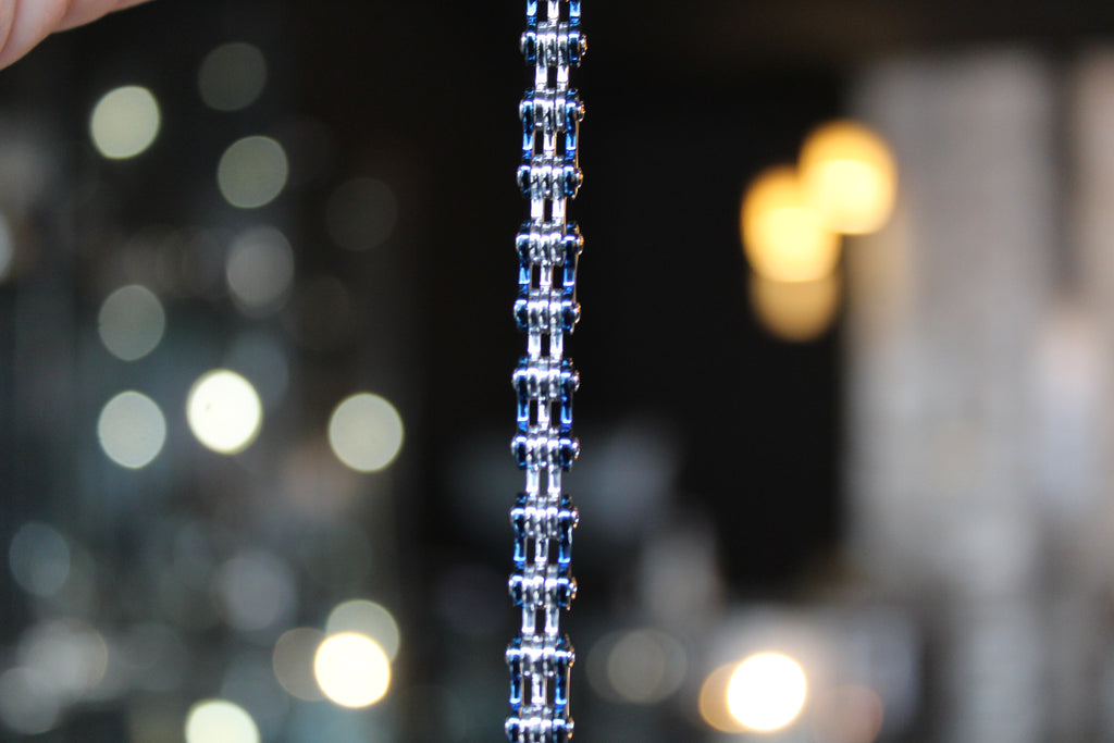 Skinny Steel Link Bike Chain Bracelet