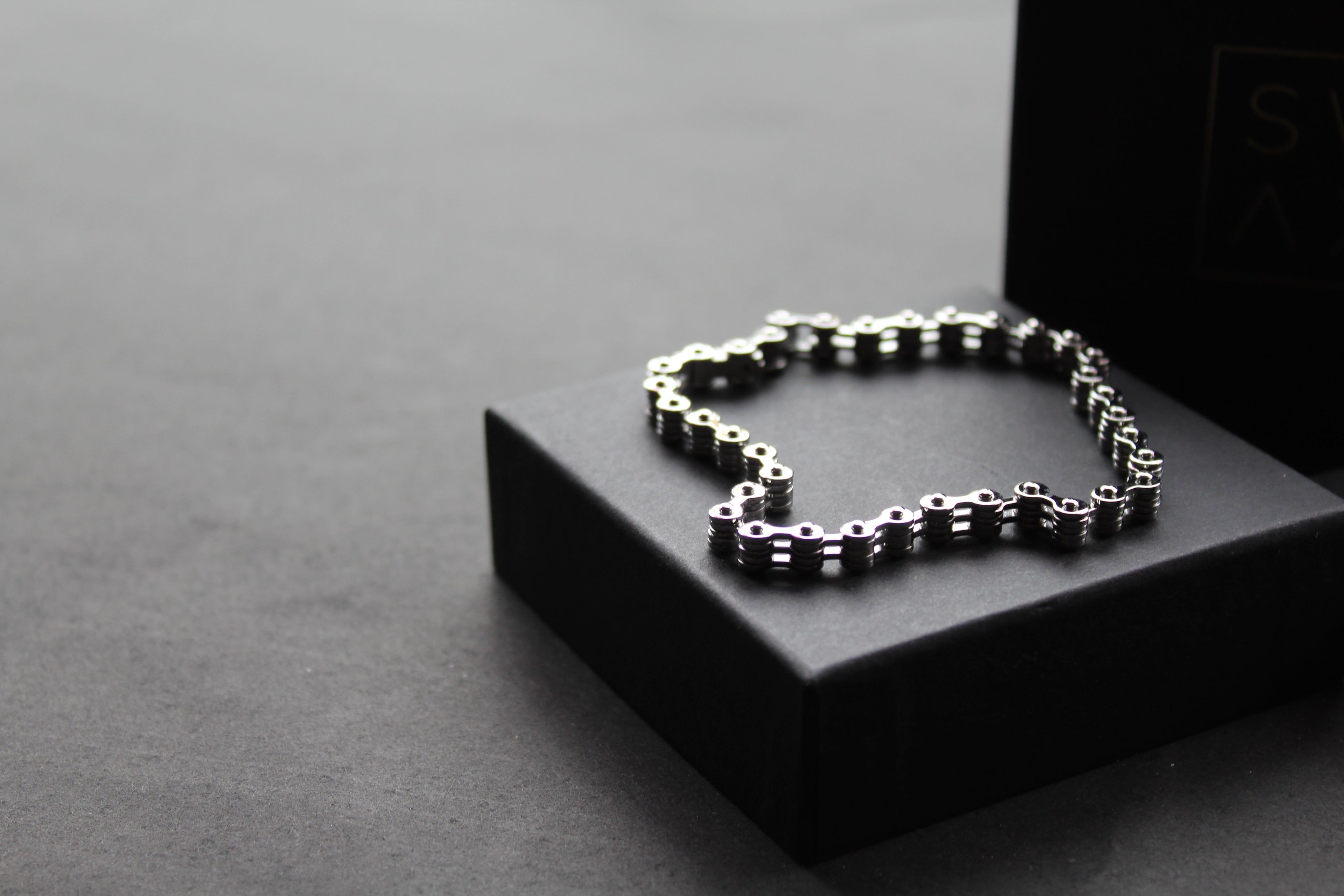 Skinny Steel Link Bike Chain Bracelet