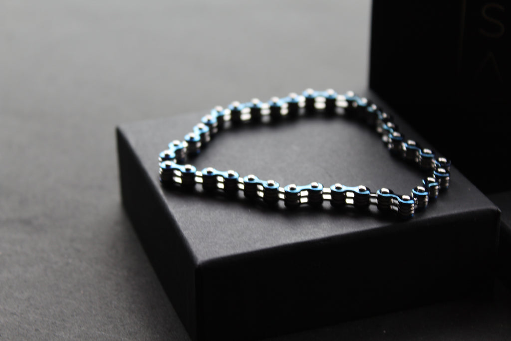 Skinny Steel Link Bike Chain Bracelet