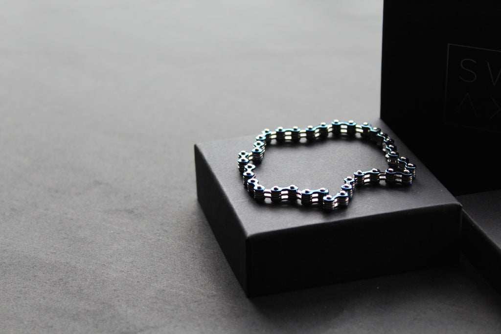 Skinny Steel Link Bike Chain Bracelet