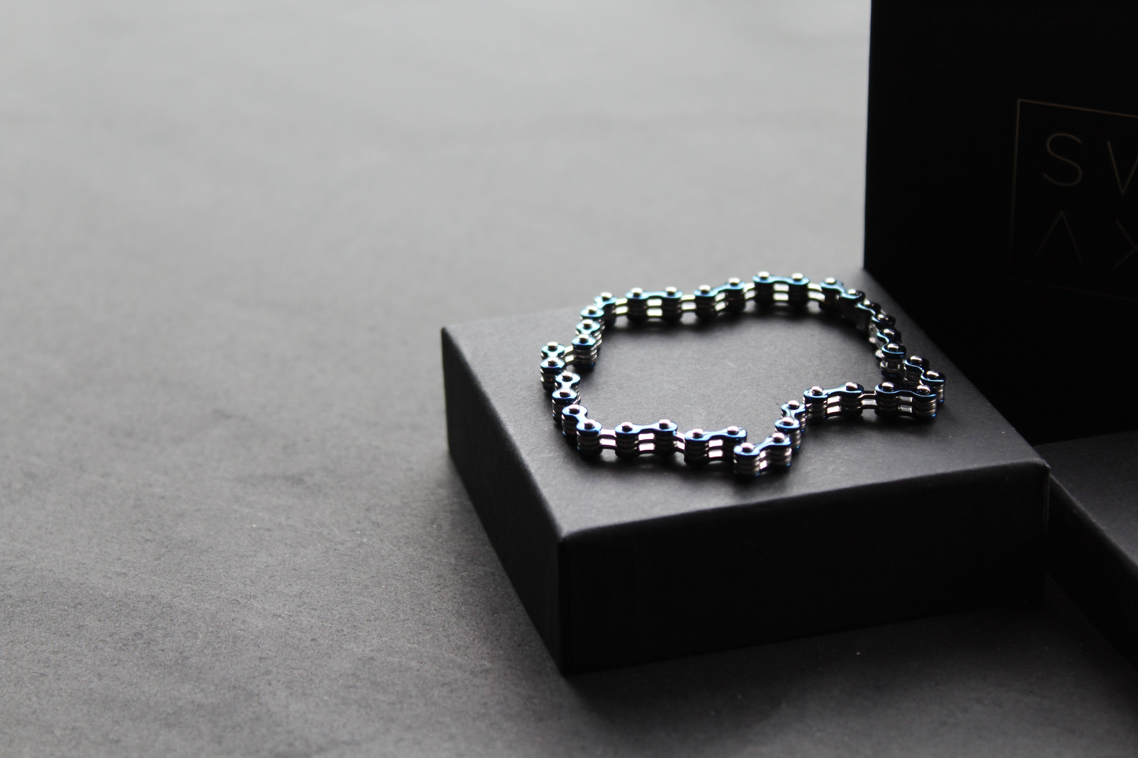 Skinny Steel Link Bike Chain Bracelet