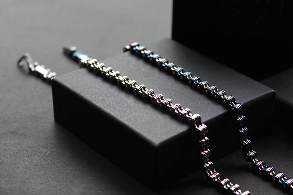 Skinny Steel Link Bike Chain Bracelet