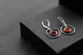 Amber Circle Drop Earrings - Swax Jewellery Barmouth