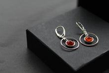 Load image into Gallery viewer, Amber Circle Drop Earrings
