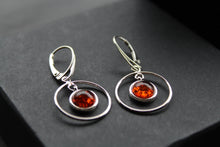 Load image into Gallery viewer, Amber Circle Drop Earrings
