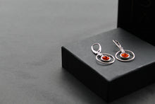 Load image into Gallery viewer, Amber Circle Drop Earrings
