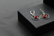 Load image into Gallery viewer, Amber Circle Drop Earrings

