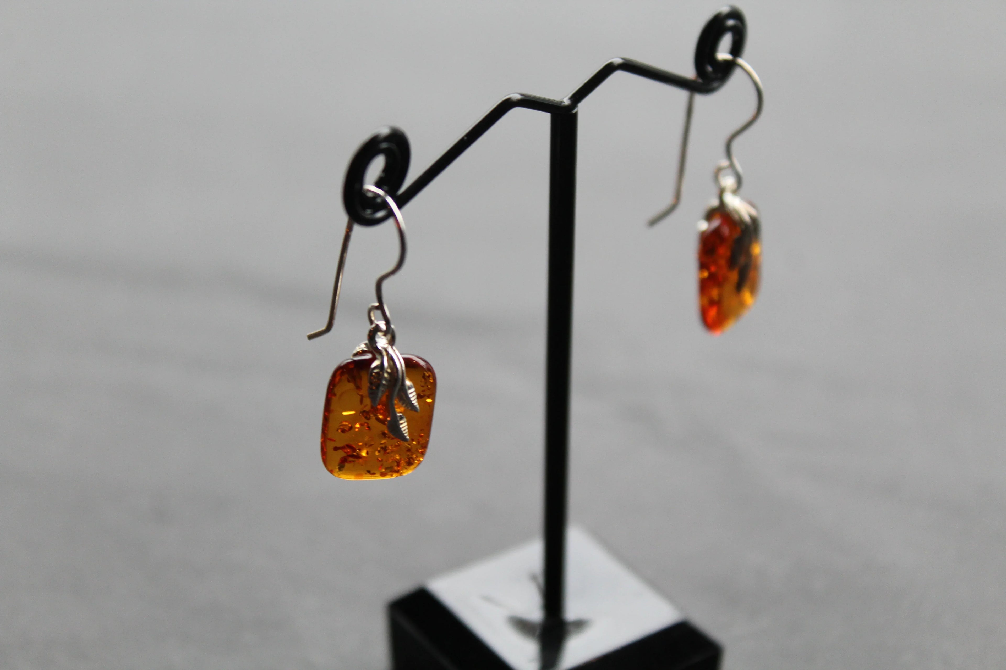 Amber Drop Earrings - Swax Jewellery Barmouth