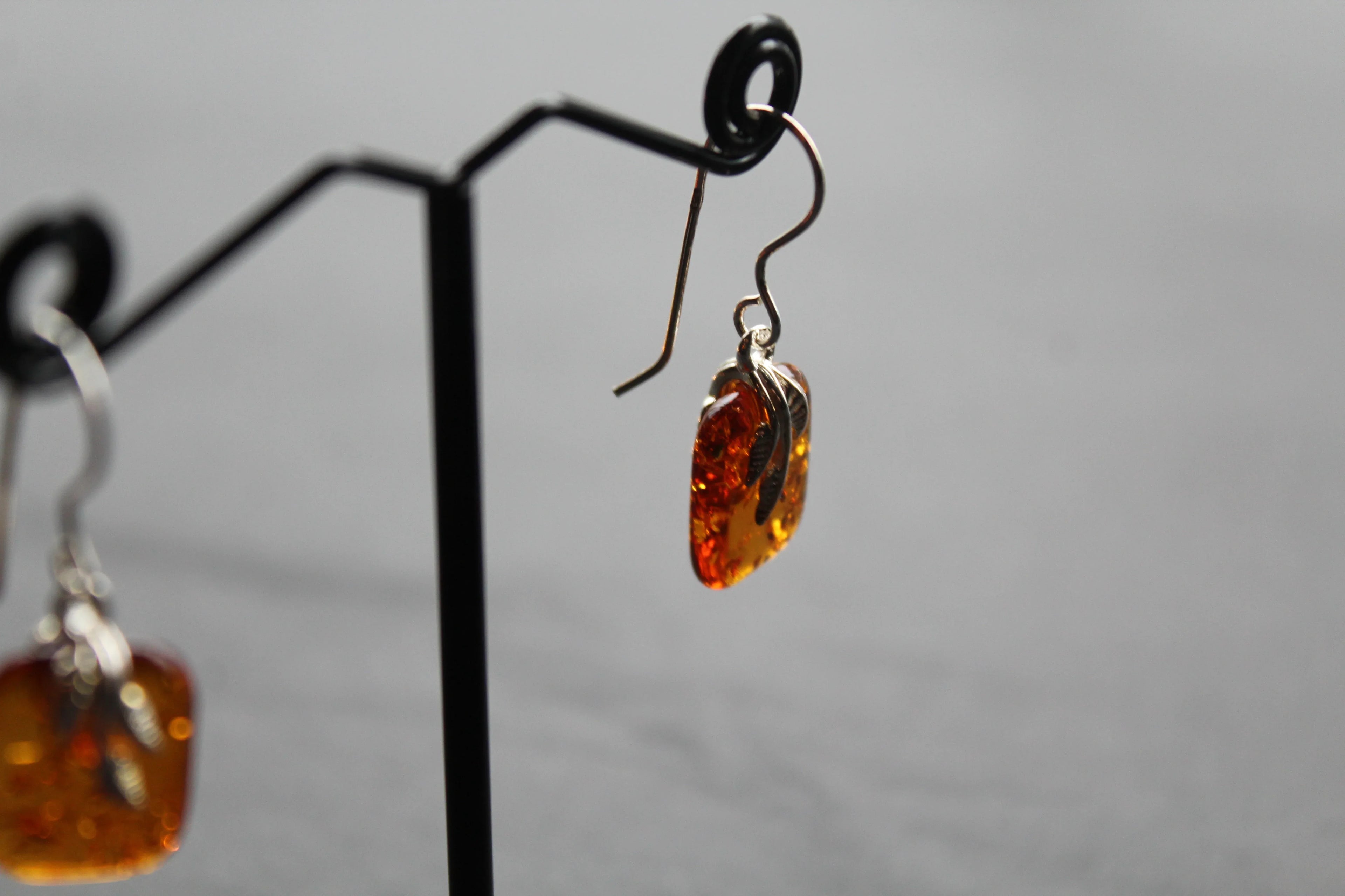 Amber Drop Earrings - Swax Jewellery Barmouth