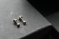 Amethyst Square Claw Studs - Swax Jewellery Barmouth