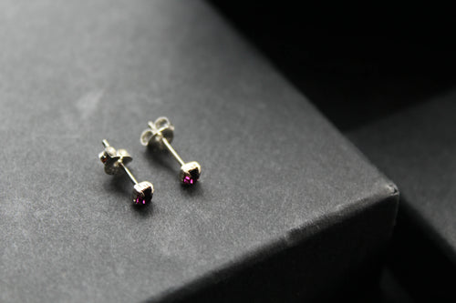Amethyst Square Claw Studs - Swax Jewellery Barmouth