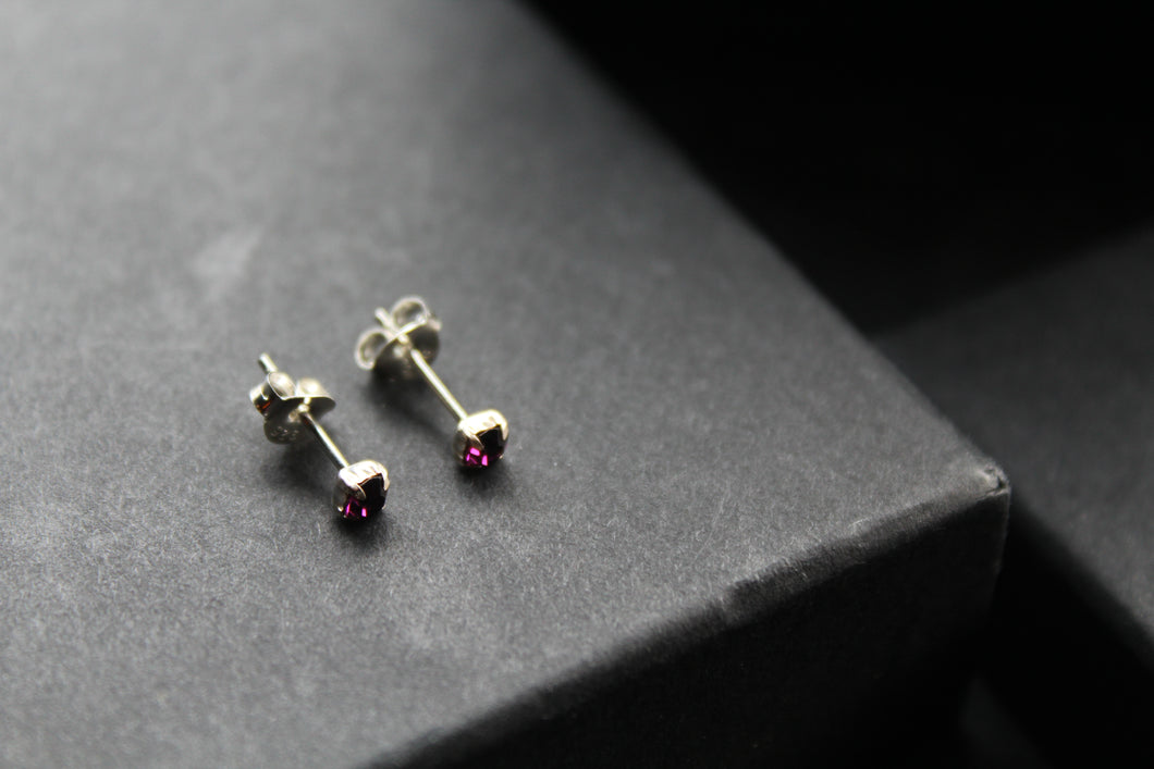 Amethyst Square Claw Studs