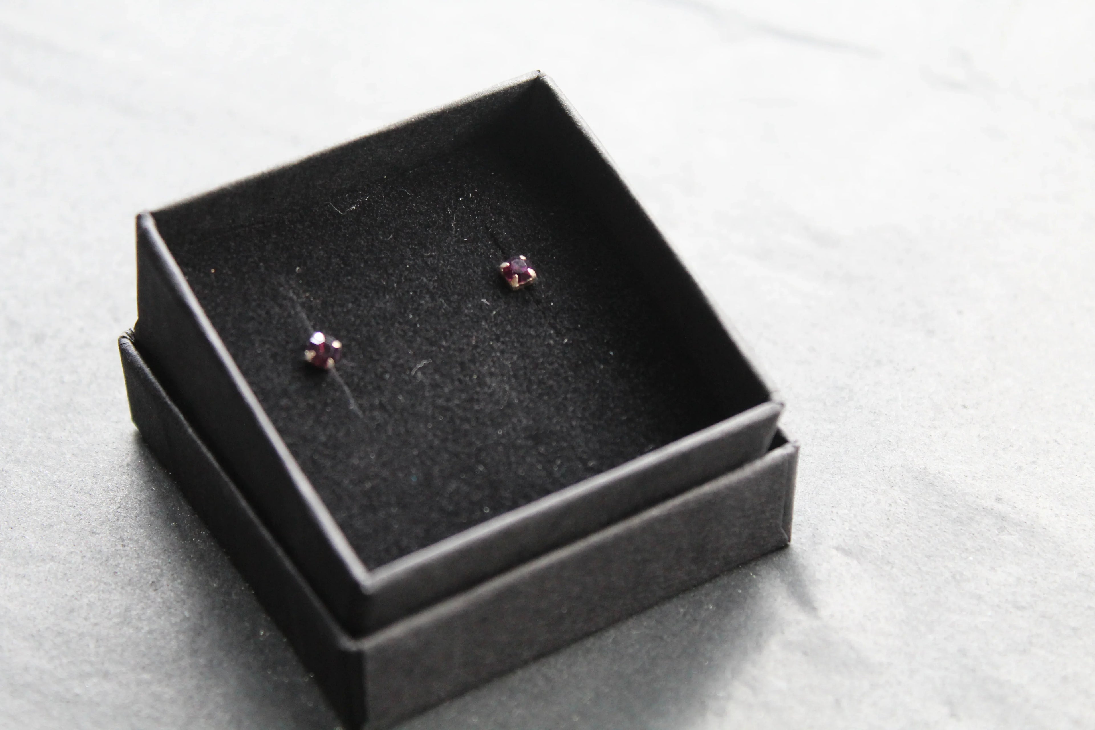 Amethyst Square Claw Studs - Swax Jewellery Barmouth