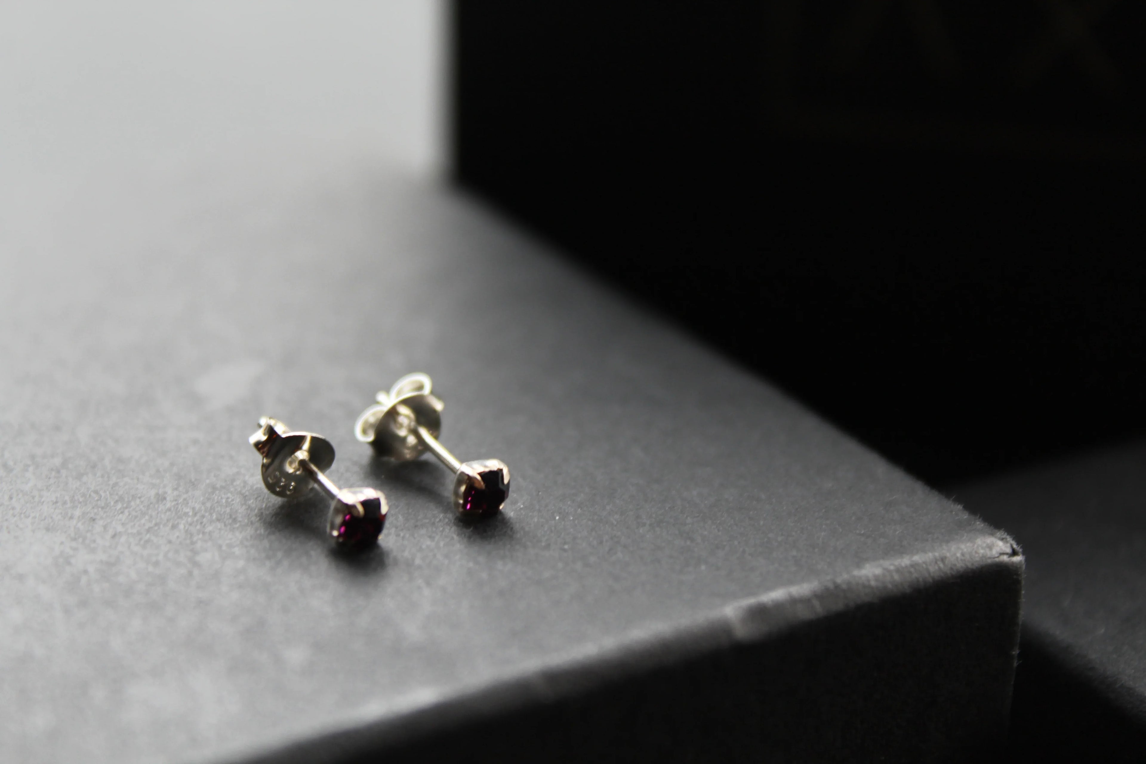 Amethyst Square Claw Studs - Swax Jewellery Barmouth