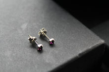Load image into Gallery viewer, Amethyst Square Claw Studs
