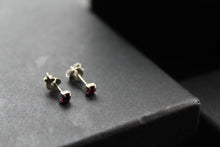 Load image into Gallery viewer, Amethyst Square Claw Studs
