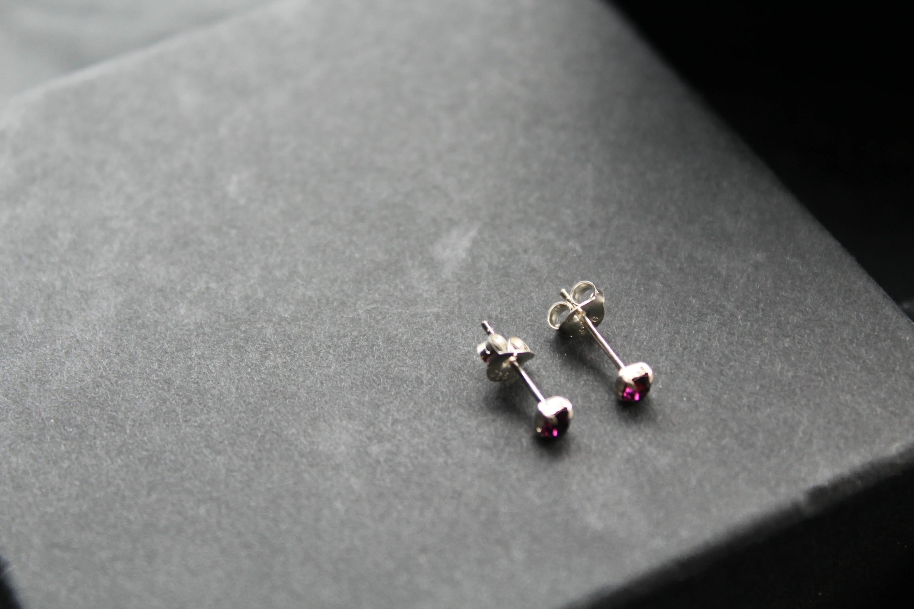 Amethyst Square Claw Studs - Swax Jewellery Barmouth