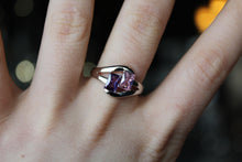 Load image into Gallery viewer, Amethyst &amp; Pink Baguette Cut CZ Ring
