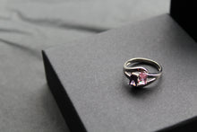 Load image into Gallery viewer, Amethyst &amp; Pink Baguette Cut CZ Ring

