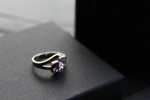 Load image into Gallery viewer, Amethyst &amp; Pink Baguette Cut CZ Ring
