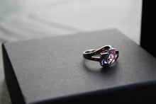 Load image into Gallery viewer, Amethyst &amp; Pink Baguette Cut CZ Ring
