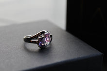 Load image into Gallery viewer, Amethyst &amp; Pink Baguette Cut CZ Ring

