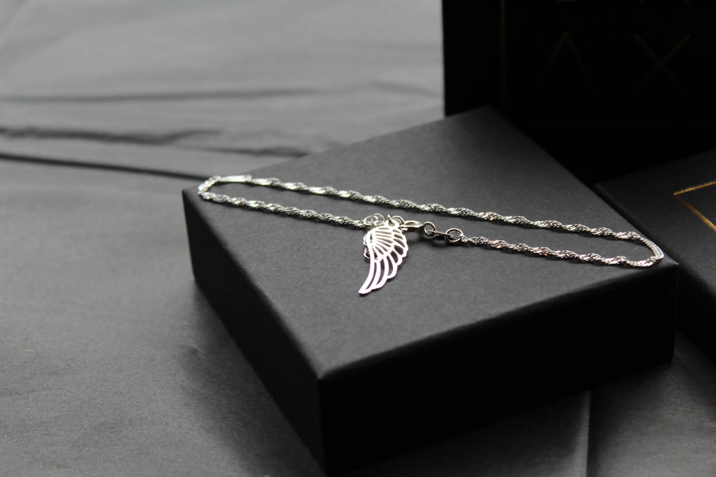 Angel Wing Ankle Chain - Swax Jewellery Barmouth