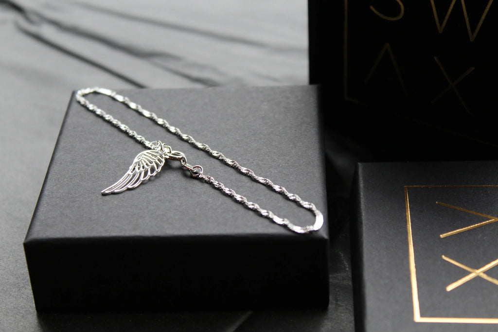 Angel Wing Ankle Chain - Swax Jewellery Barmouth