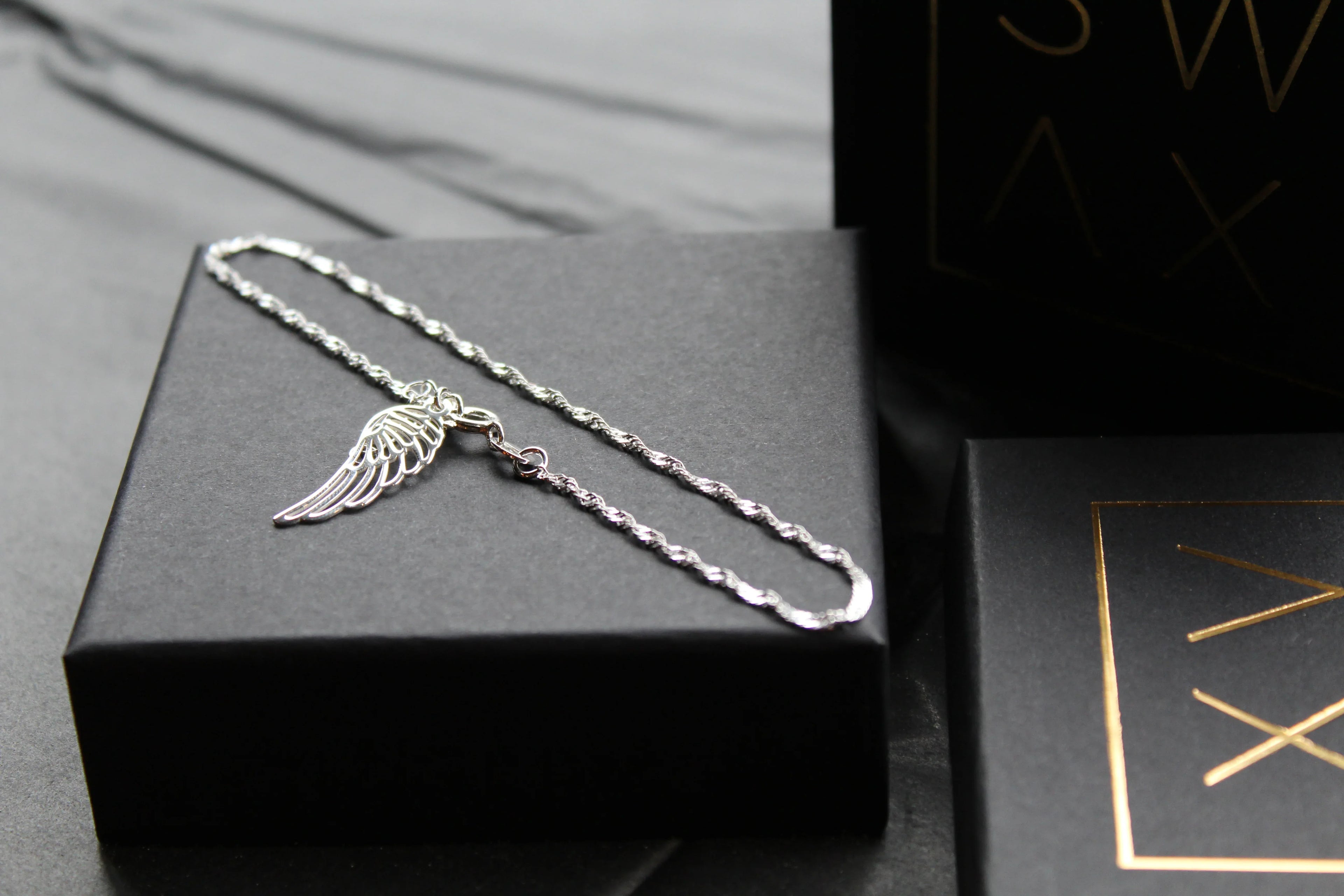 Angel Wing Ankle Chain - Swax Jewellery Barmouth