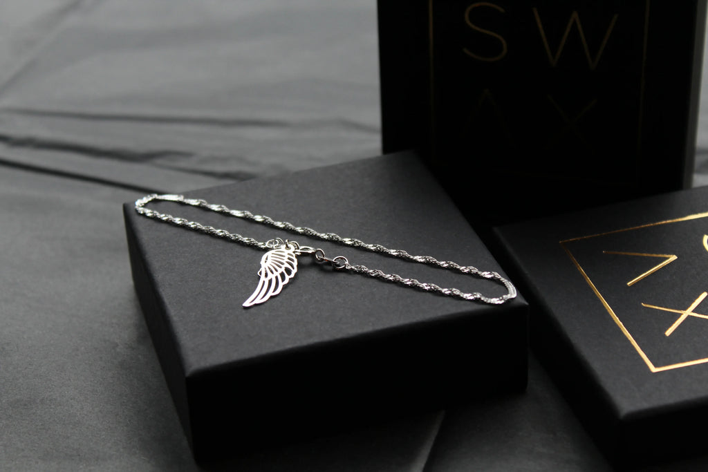 Angel Wing Ankle Chain - Swax Jewellery Barmouth
