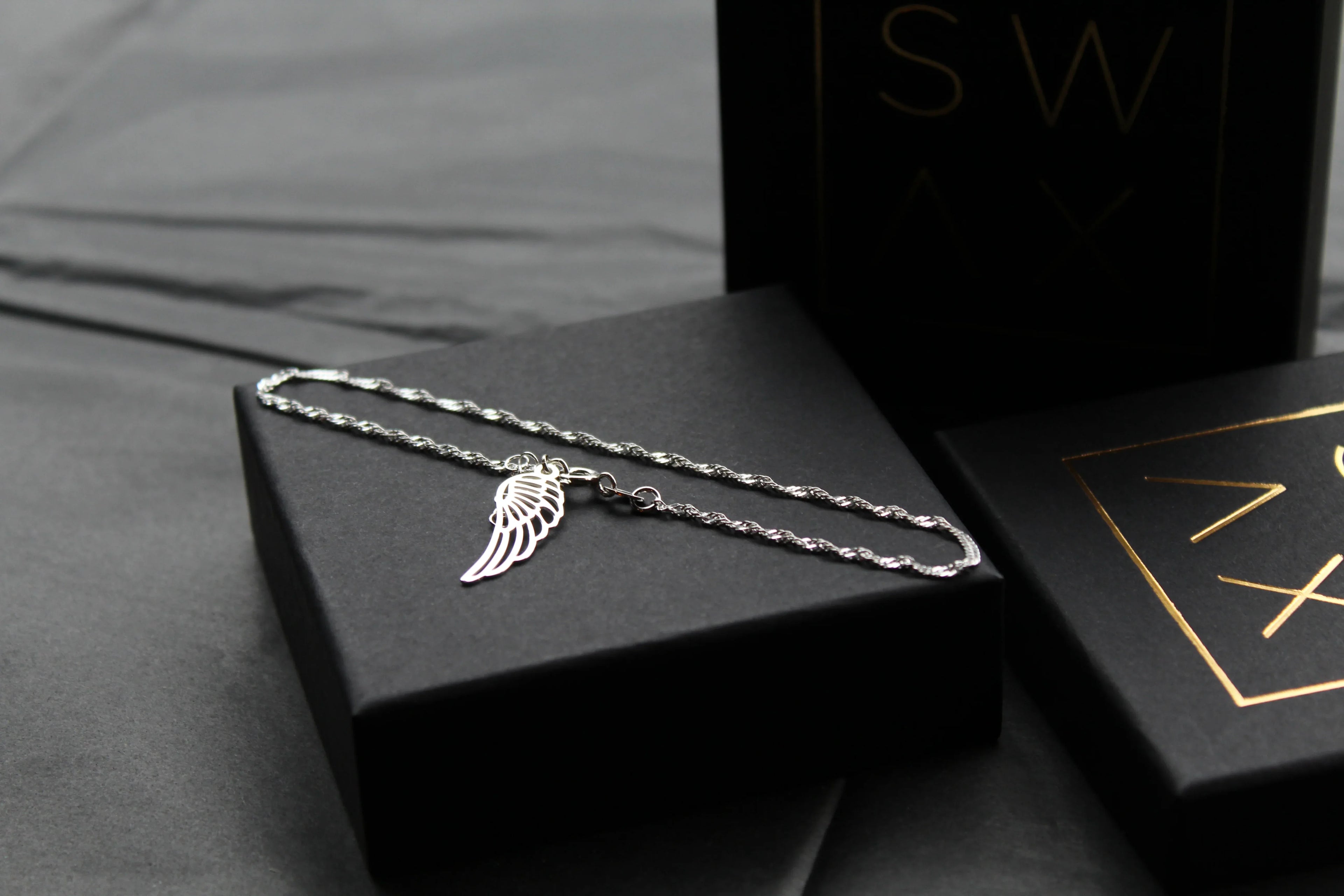 Angel Wing Ankle Chain - Swax Jewellery Barmouth