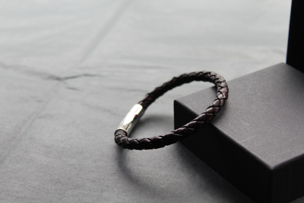 Antique Dark Brown Leather with Stainless Steel Clasp