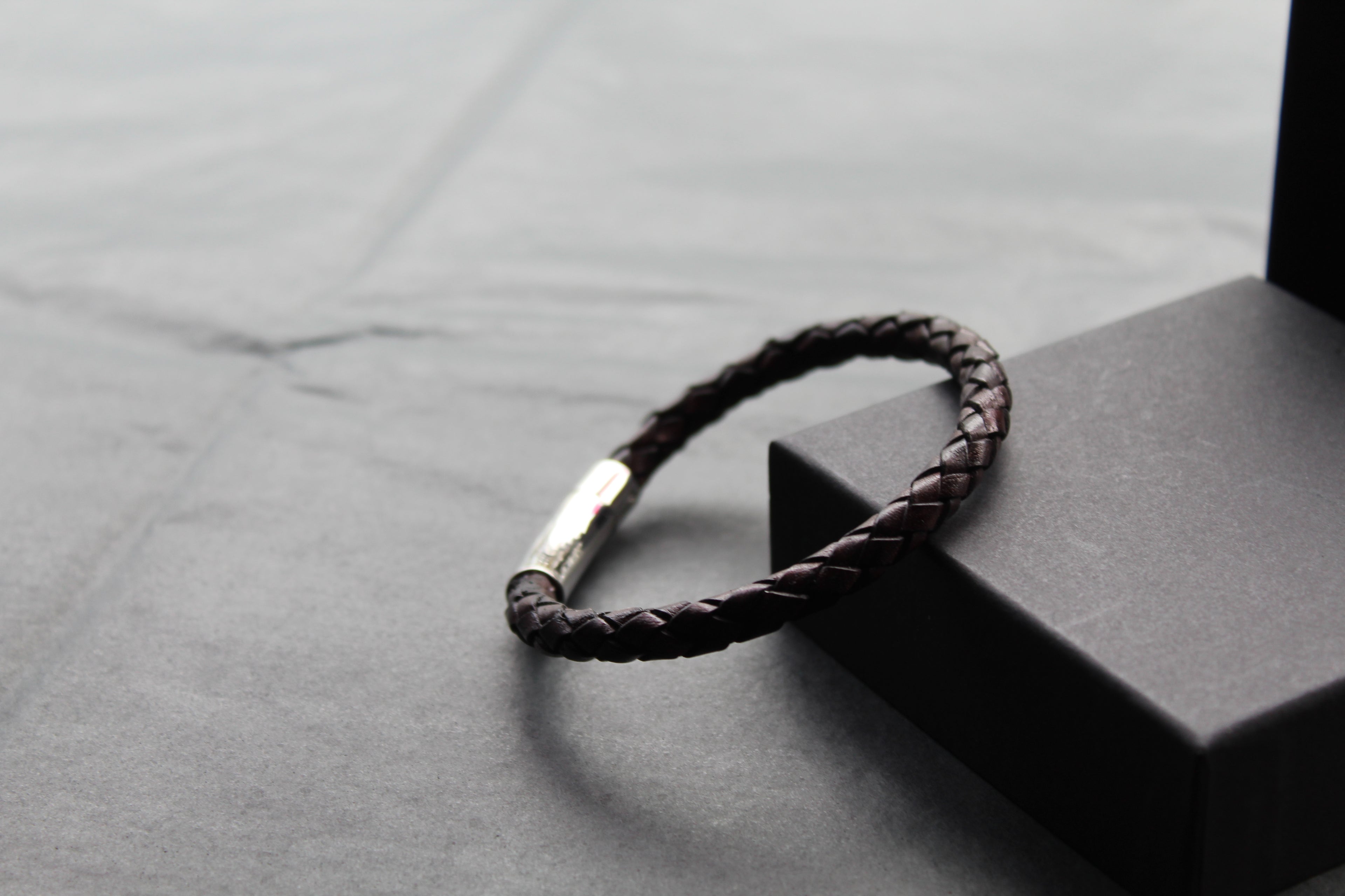 Antique Dark Brown Leather with Stainless Steel Clasp