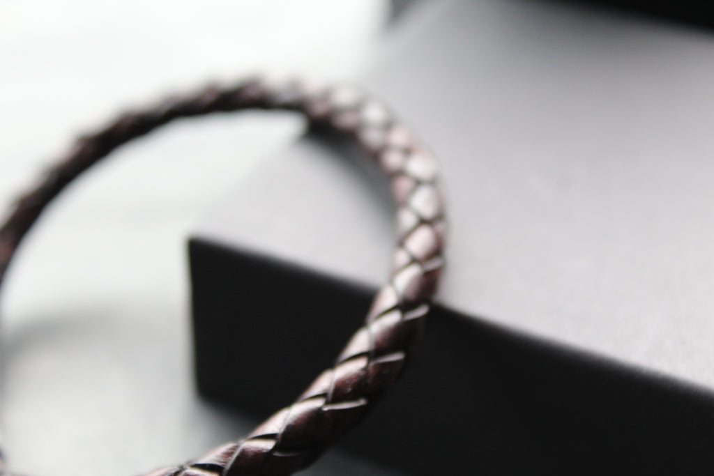 Antique Dark Brown Leather with Stainless Steel Clasp