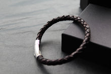 Load image into Gallery viewer, Antique Dark Brown Leather with Stainless Steel Clasp
