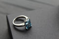 Aqua Cubic Zirconia Solitaire Ring