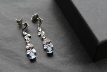 Load image into Gallery viewer, Aquamarine CZ Victorian Floral Earrings
