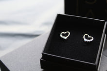 Load image into Gallery viewer, Aquamarine Heart Stud Earrings
