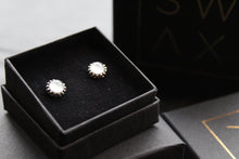 Load image into Gallery viewer, Aquamarine Oxidised Bobble Studs
