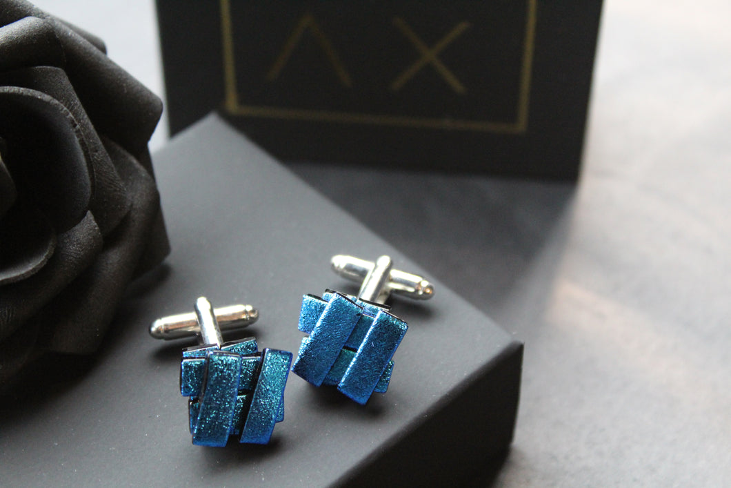 Dichroic Glass Cuff Links