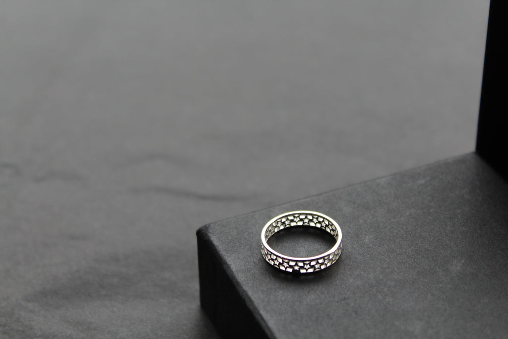 Band of Stars Silver Ring