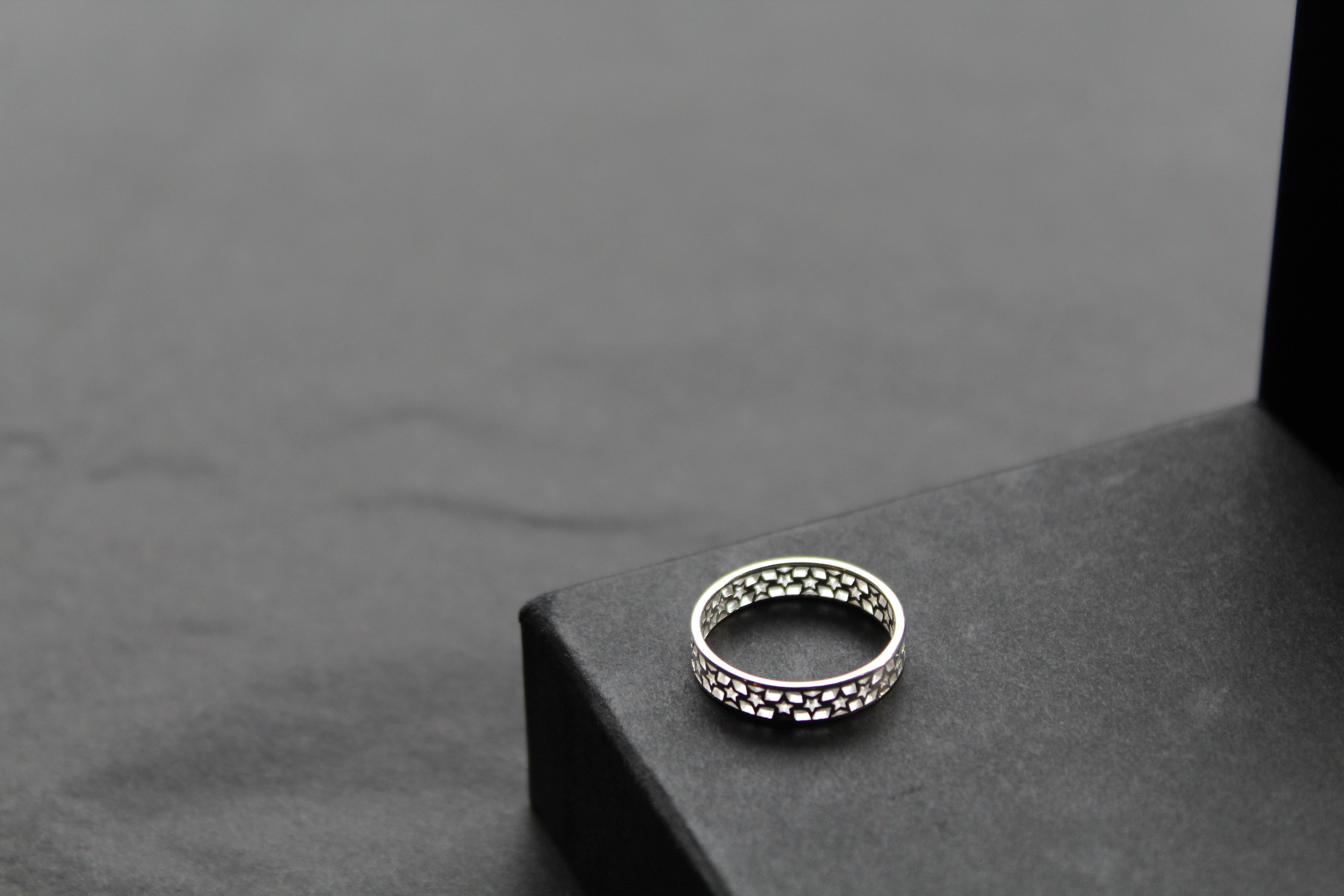 Band of Stars Silver Ring
